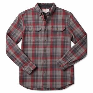 Fjällräven Singi Heavy Flannel Shirt Men’s Medium M Plaid Red Gray Button Up